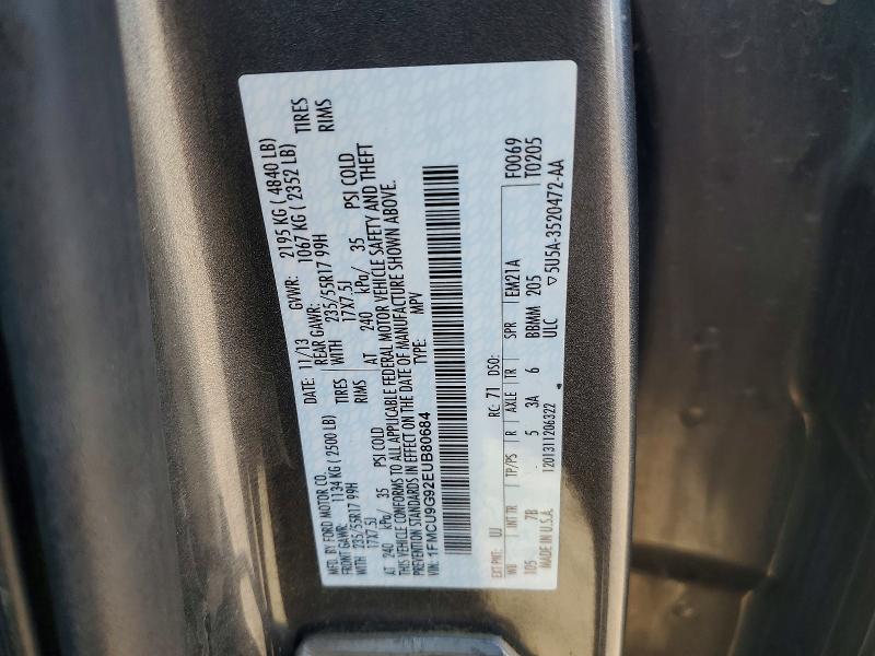 Продажа на аукционе авто 2014 Ford Escape, vin: 1FMCU9G92EUB80684, номер лота: 60863106