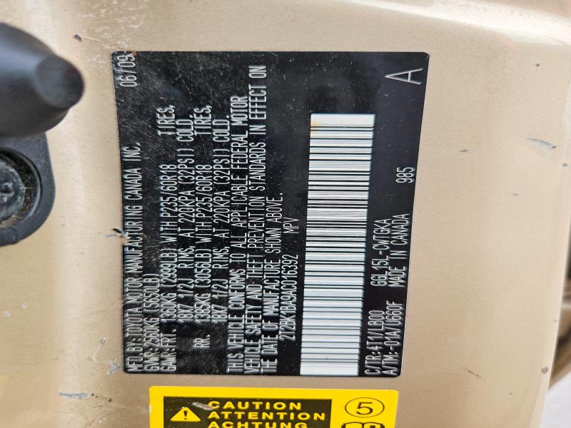 2010 Lexus Rx მანქანა იყიდება აუქციონზე, vin: 2T2BK1BA9AC016392, აუქციონის ნომერი: 60822986