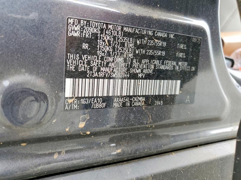 61595216 :رقم المزاد ، 2T3A1RFV7SW592844 vin ، 2025 Toyota Rav4 مزاد بيع