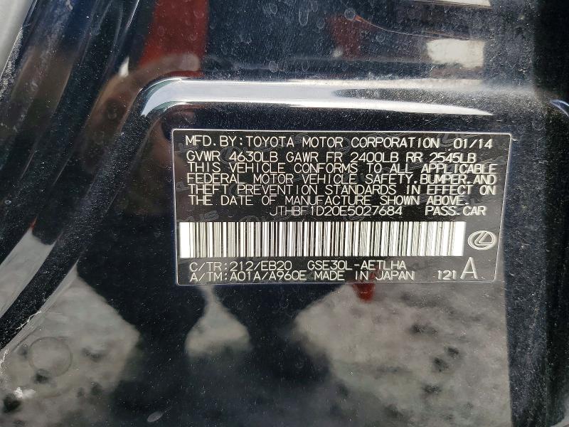 Aukcja sprzedaży 2014 Lexus Is, vin: JTHBF1D20E5027684, numer aukcji: 61198826