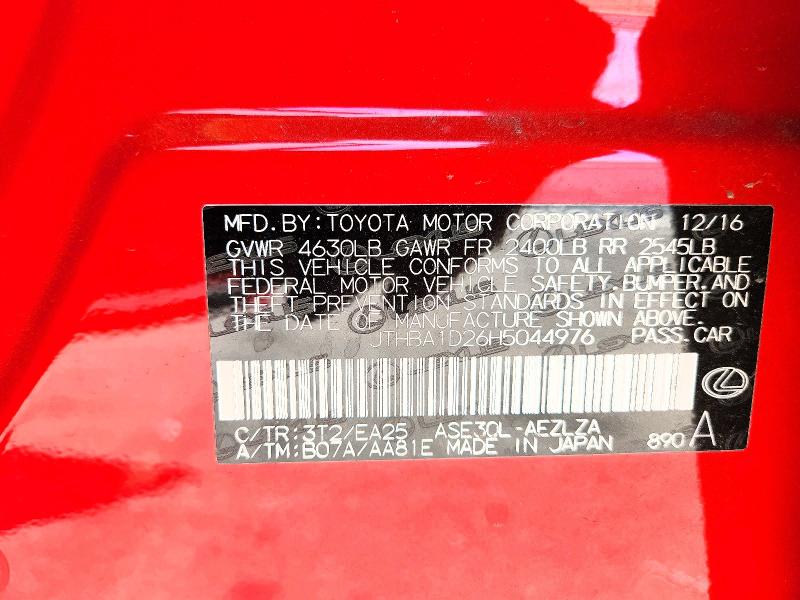 Aukcja sprzedaży 2017 Lexus Is, vin: JTHBA1D26H5044976, numer aukcji: 62091616