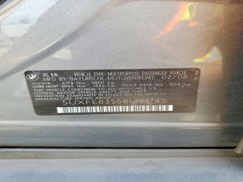 Продаж на аукціоні авто 2008 Bmw X5, vin: 5UXFE83558L161745, номер лоту: 61730676