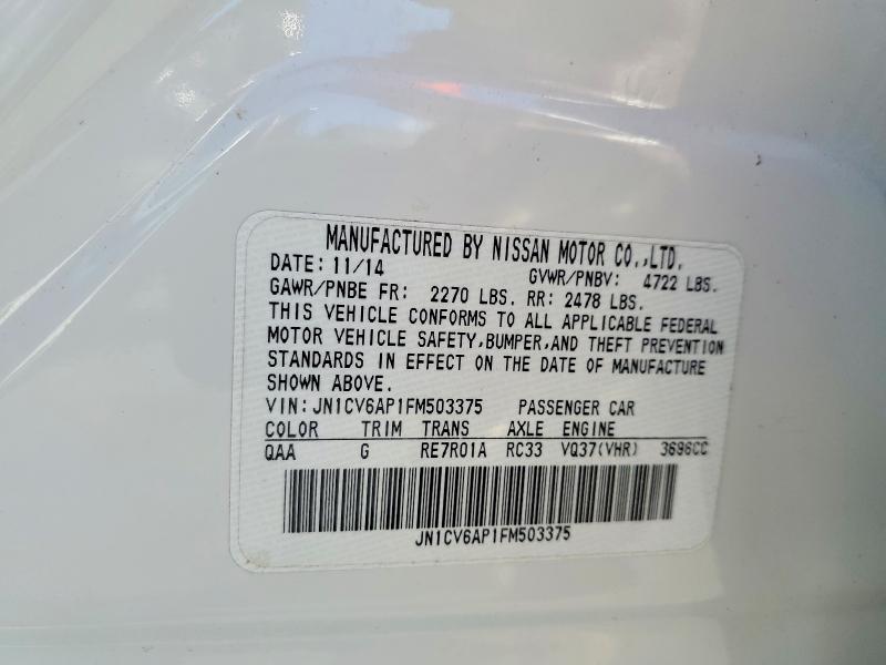 Продаж на аукціоні авто 2015 Infiniti Q40, vin: JN1CV6AP1FM503375, номер лоту: 61534476