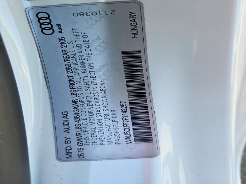 Aukcja sprzedaży 2015 Audi A3, vin: WAU5CLFF7F1142257, numer aukcji: 59976606