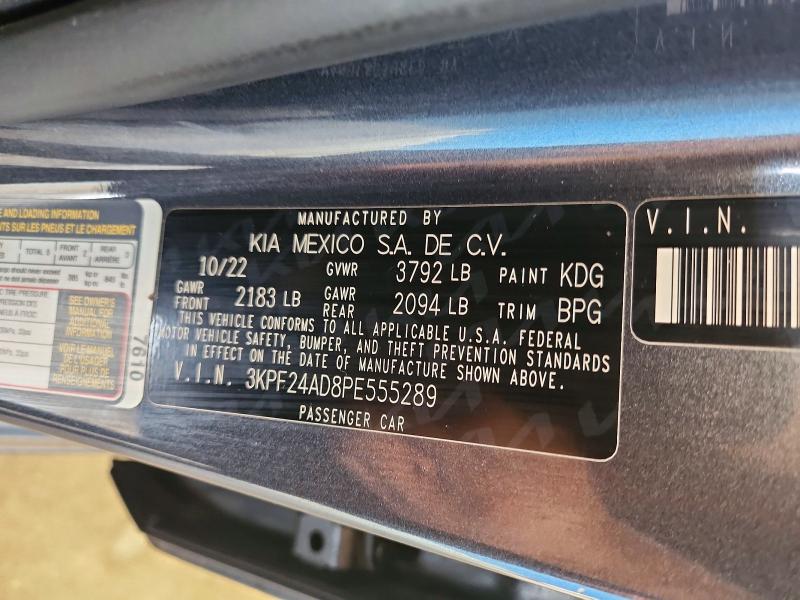 Продажа на аукционе авто 2023 Kia Forte, vin: 3KPF24AD8PE555289, номер лота: 62815256