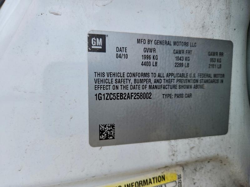 62277036 :رقم المزاد ، 1G1ZC5EB2AF258002 vin ، 2010 Chevrolet Malibu مزاد بيع