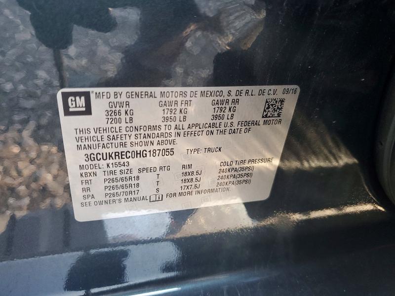 Продажа на аукционе авто 2017 Chevrolet Silverado, vin: 3GCUKREC0HG187055, номер лота: 61106126