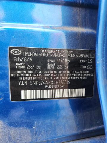 61036756 :رقم المزاد ، 5NPE24AFXKH778516 vin ، 2019 Hyundai Sonata مزاد بيع