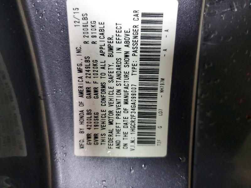 Продаж на аукціоні авто 2016 Honda Accord, vin: 1HGCR2F34GA099007, номер лоту: 62827796
