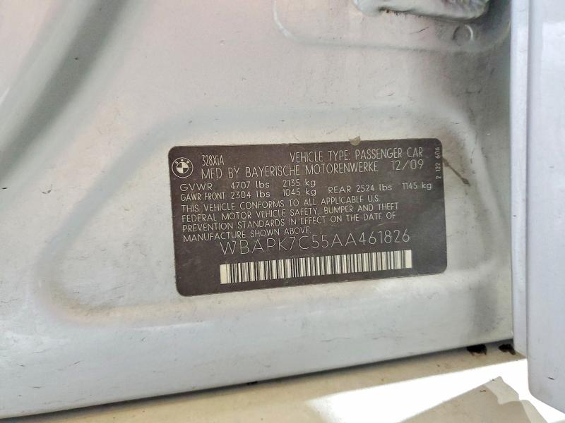 62441846 :رقم المزاد ، WBAPK7C55AA461826 vin ، 2010 Bmw 328 مزاد بيع