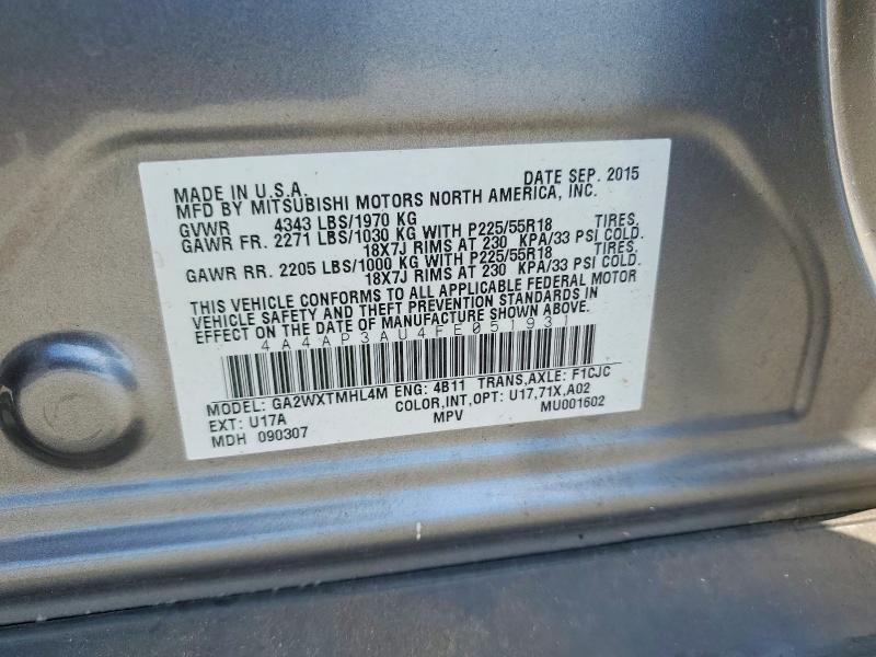 Aukcja sprzedaży 2015 Mitsubishi Outlander Sport, vin: 4A4AP3AU4FE051931, numer aukcji: 60118666