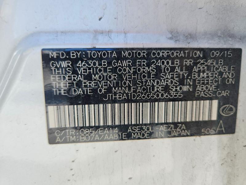 Продажа на аукционе авто 2016 Lexus Is, vin: JTHBA1D26G5006355, номер лота: 61717206