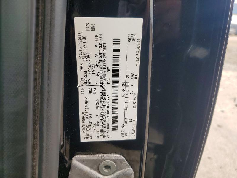 Aukcja sprzedaży 2019 Ford Escape, vin: 1FMCU0GDXKUB99771, numer aukcji: 62107626