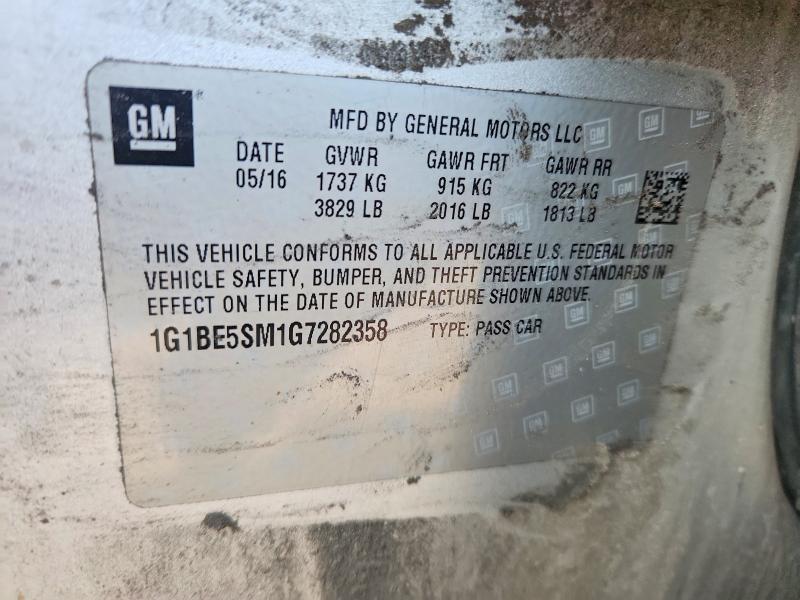 62410896 :رقم المزاد ، 1G1BE5SM1G7282358 vin ، 2016 Chevrolet Cruze مزاد بيع