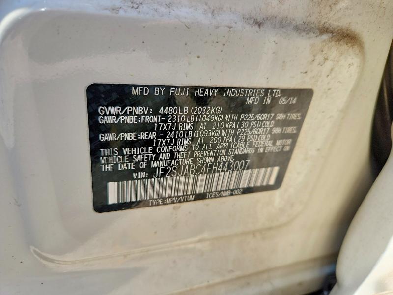 Aukcja sprzedaży 2015 Subaru Forester, vin: JF2SJABC4FH443007, numer aukcji: 59880466