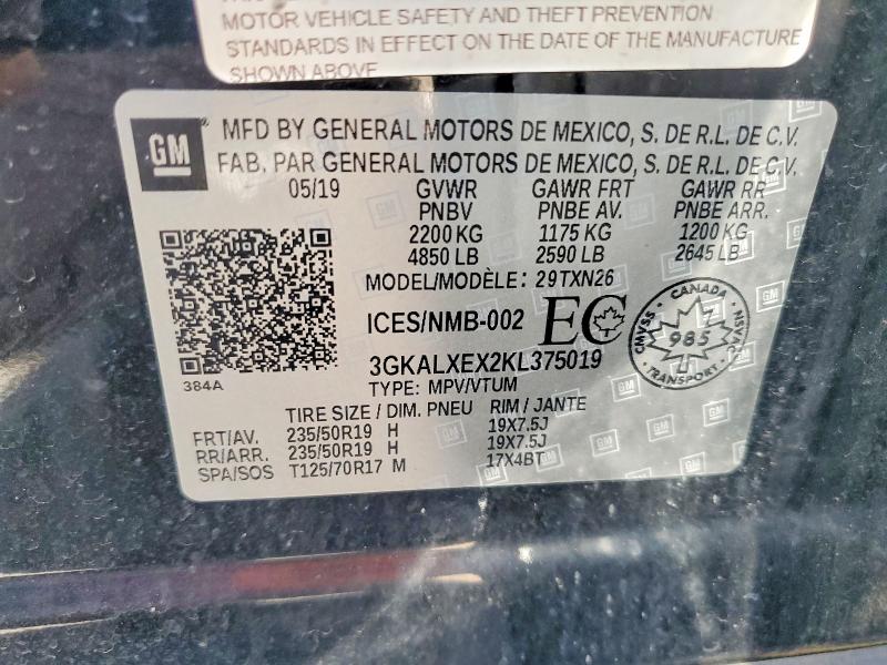 Продаж на аукціоні авто 2019 Gmc Terrain, vin: 3GKALXEX2KL375019, номер лоту: 59808866