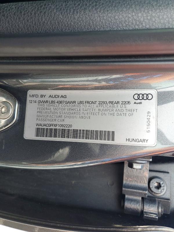 62381096 :رقم المزاد ، WAUACGFFXF1092220 vin ، 2013 Audi A3 مزاد بيع