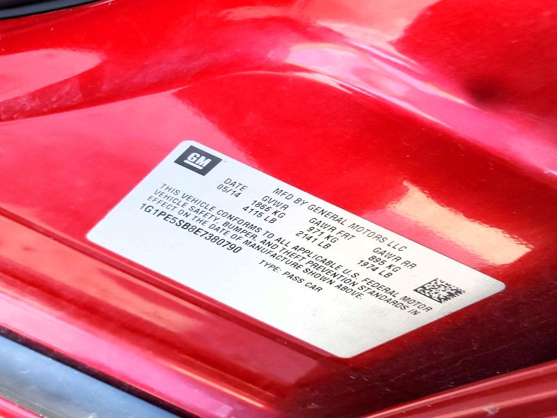 Продаж на аукціоні авто 2014 Chevrolet Cruze, vin: 1G1PE5SB8E7380790, номер лоту: 62074066