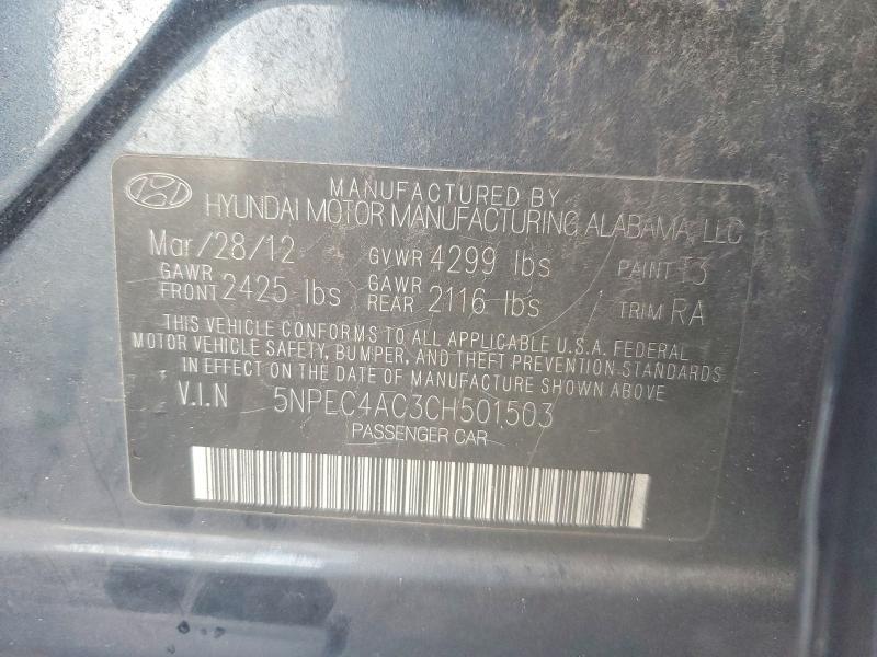 Aukcja sprzedaży 2012 Hyundai Sonata, vin: 5NPEC4AC3CH501503, numer aukcji: 60280566