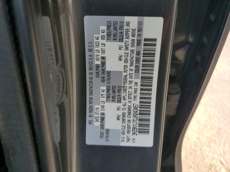 Продажа на аукционе авто 2018 Mazda 3, vin: 3MZBN1U70JM240457, номер лота: 62356816