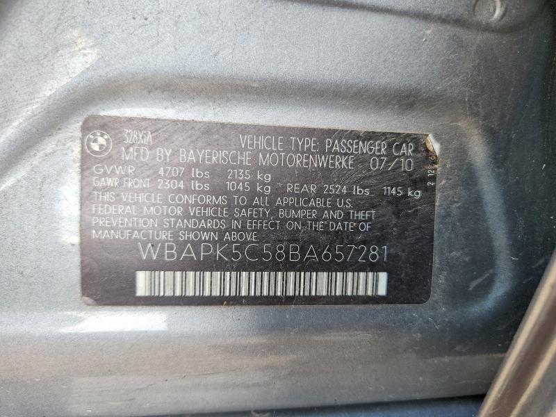 59807136 :رقم المزاد ، WBAPK5C58BA657281 vin ، 2011 Bmw 328 مزاد بيع