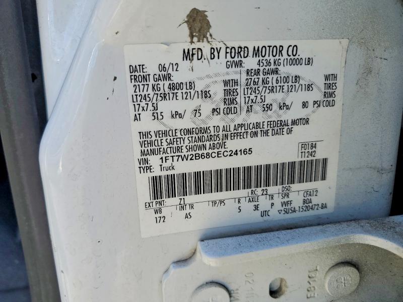 Aukcja sprzedaży 2012 Ford F250, vin: 1FT7W2B68CEC24165, numer aukcji: 61440186