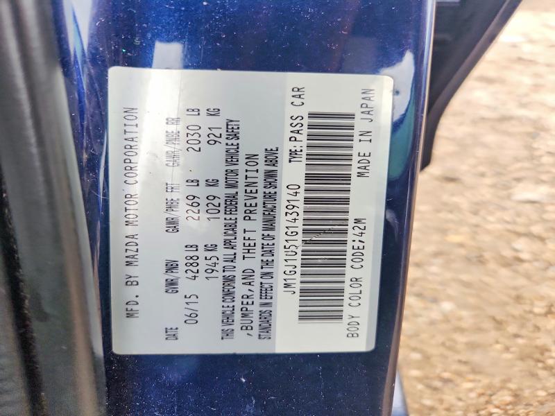 2016 Mazda 6 მანქანა იყიდება აუქციონზე, vin: JM1GJ1U51G1439140, აუქციონის ნომერი: 63039236