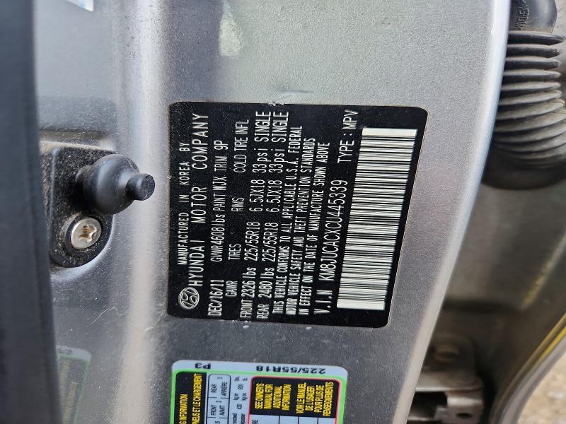 Продажа на аукционе авто 2012 Hyundai Tucson, vin: KM8JUCACXCU445339, номер лота: 60189906