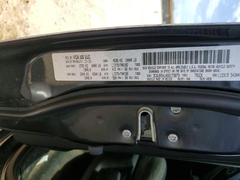 2016 Ram 2500 მანქანა იყიდება აუქციონზე, vin: 3C6UR5HL0GG173873, აუქციონის ნომერი: 59319386