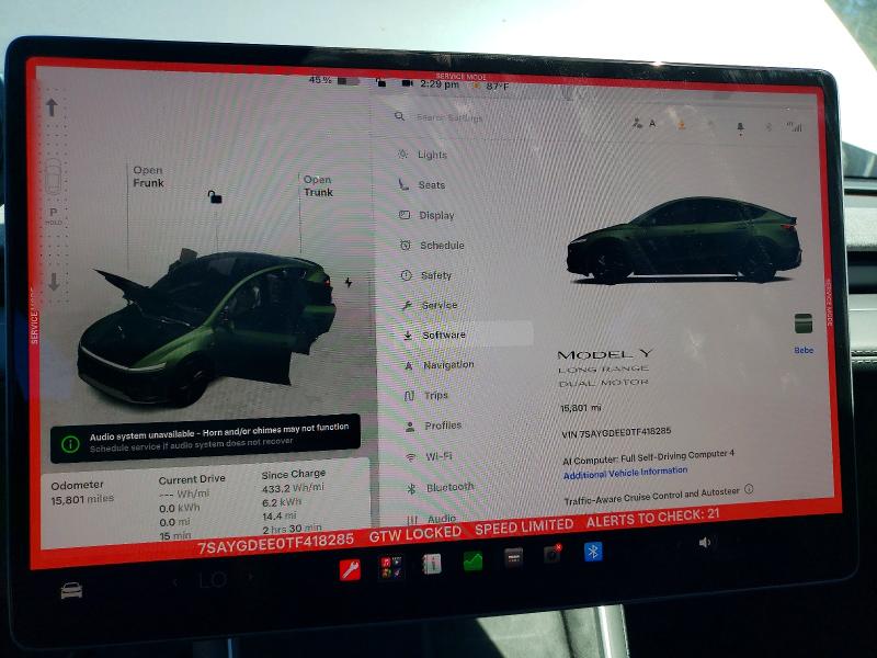 63320476 :رقم المزاد ، 7SAYGDEE0TF418285 vin ، 2026 Tesla Model Y مزاد بيع