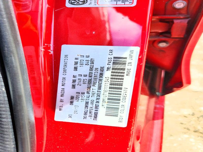 Aukcja sprzedaży 2014 Mazda 3, vin: JM1BM1U71E1111345, numer aukcji: 60142746