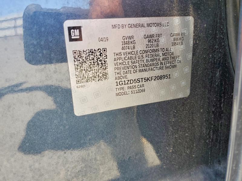 Aukcja sprzedaży 2019 Chevrolet Malibu, vin: 1G1ZD5ST5KF208951, numer aukcji: 59664736