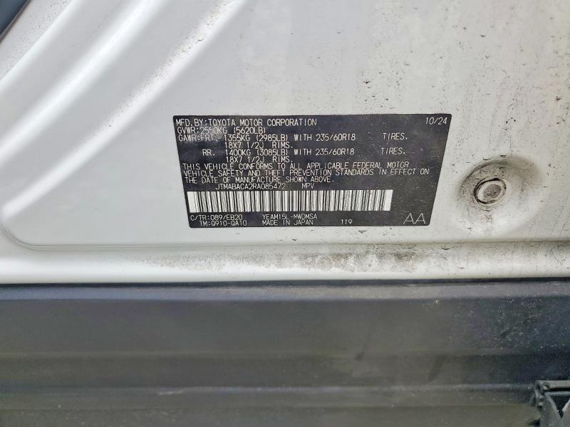 2024 Toyota Bz4x მანქანა იყიდება აუქციონზე, vin: JTMABACA2RA085472, აუქციონის ნომერი: 60476916
