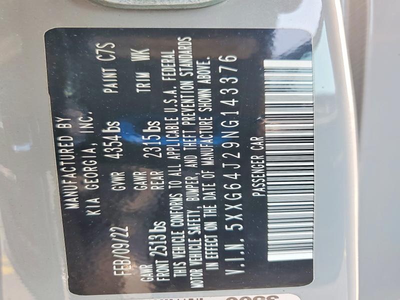 60385006 :رقم المزاد ، 5XXG64J29NG143376 vin ، 2022 Kia K5 مزاد بيع