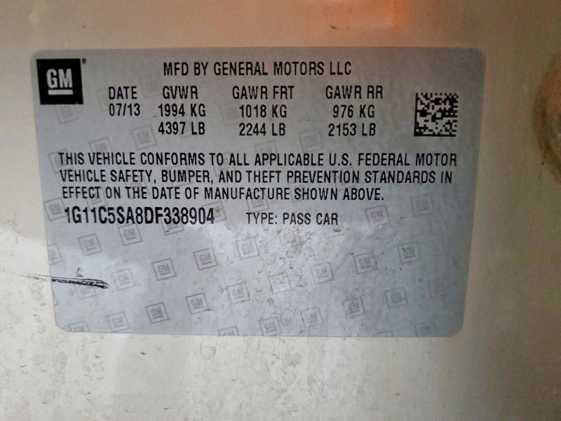 Продаж на аукціоні авто 2013 Chevrolet Malibu, vin: 1G11C5SA8DF338904, номер лоту: 59981206