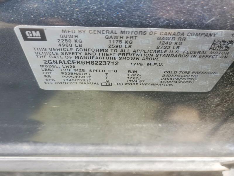Продажа на аукционе авто 2017 Chevrolet Equinox, vin: 2GNALCEK6H6223712, номер лота: 62465166