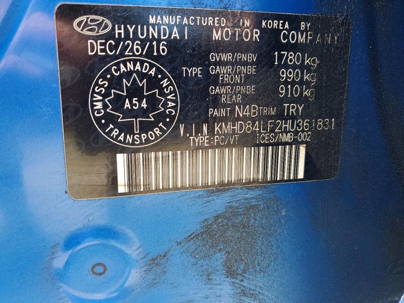 Aukcja sprzedaży 2017 Hyundai Elantra, vin: KMHD84LF2HU361831, numer aukcji: 59125146