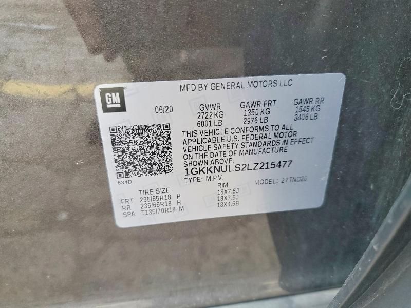 Aukcja sprzedaży 2020 Gmc Acadia, vin: 1GKKNULS2LZ215477, numer aukcji: 59707626