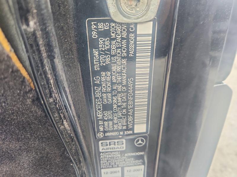 Aukcja sprzedaży 1992 Mercedes-benz 300, vin: WDBFA61E8NF044495, numer aukcji: 61542356