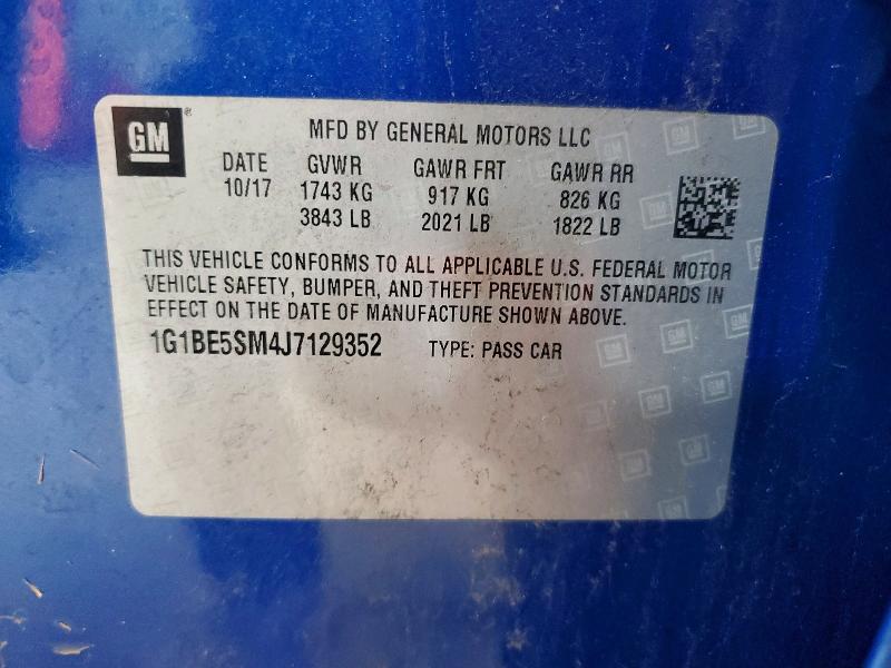 Aukcja sprzedaży 2018 Chevrolet Cruze, vin: 1G1BE5SM4J7129352, numer aukcji: 61344976