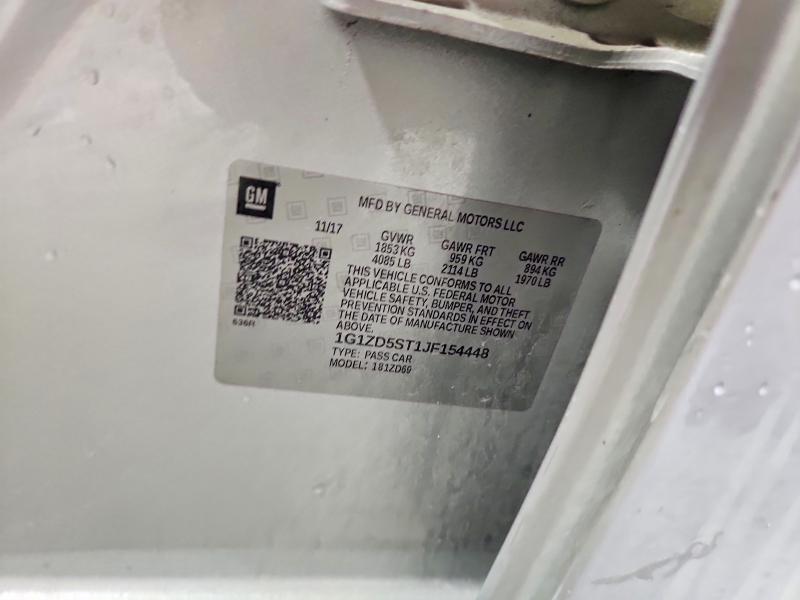 2018 Chevrolet Malibu მანქანა იყიდება აუქციონზე, vin: 1G1ZD5ST1JF154448, აუქციონის ნომერი: 60507956