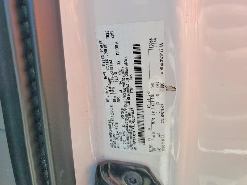 61387426 :رقم المزاد ، 1FTFX1E58JKE31837 vin ، 2018 Ford F150 مزاد بيع
