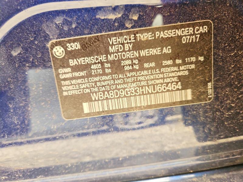 Продажа на аукционе авто 2017 Bmw 330, vin: WBA8D9G33HNU66464, номер лота: 61135466