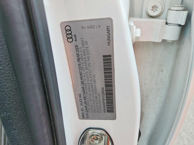 Aukcja sprzedaży 2017 Audi A3, vin: WAUAUGFFXH1028324, numer aukcji: 61516596