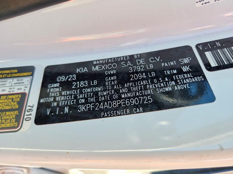 Aukcja sprzedaży 2023 Kia Forte, vin: 3KPF24AD8PE690725, numer aukcji: 60078986