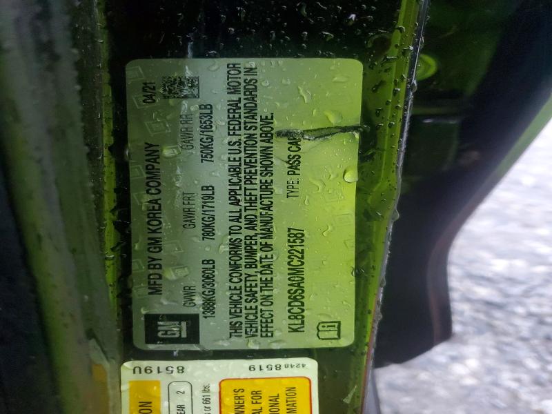 60944866 :رقم المزاد ، KL8CD6SA0MC221587 vin ، 2021 Chevrolet Spark مزاد بيع