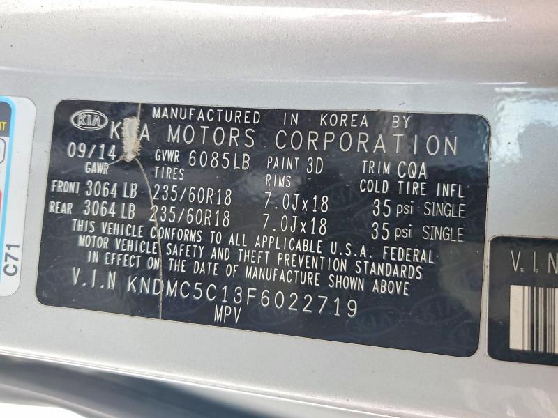 63028246 :رقم المزاد ، KNDMC5C13F6022719 vin ، 2015 Kia Sedona مزاد بيع