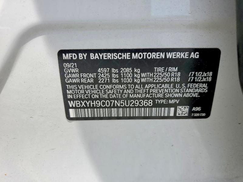 Продаж на аукціоні авто 2022 Bmw X2, vin: WBXYH9C07N5U29368, номер лоту: 60473266