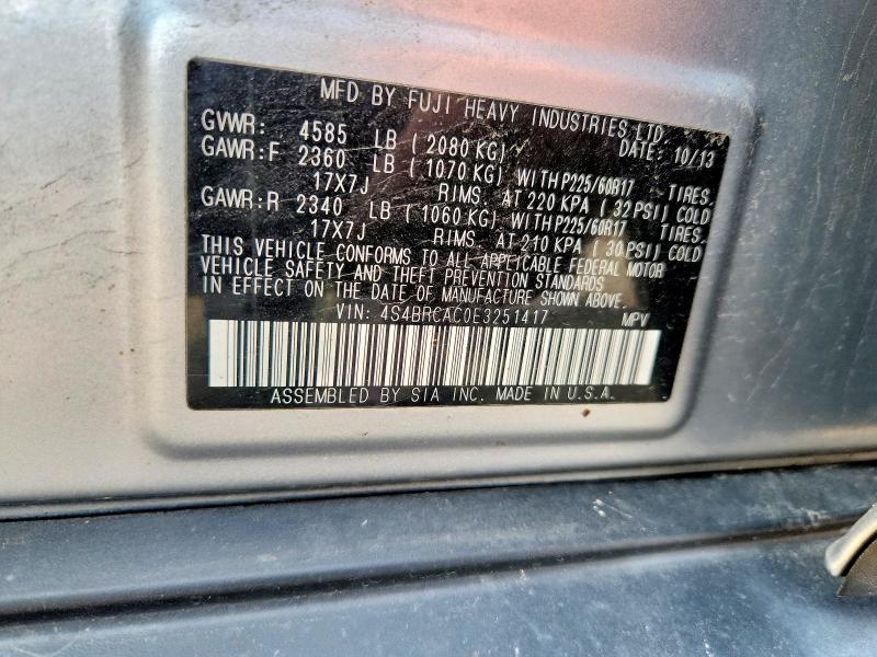 Продажа на аукционе авто 2014 Subaru Outback, vin: 4S4BRCAC0E3251417, номер лота: 60079366