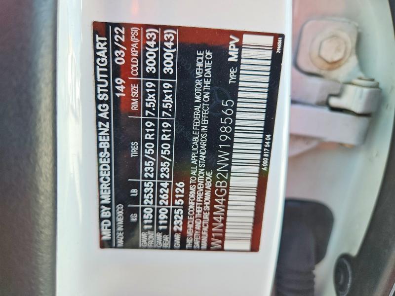 Aukcja sprzedaży 2022 Mercedes-benz Glb, vin: W1N4M4GB2NW198565, numer aukcji: 62236906